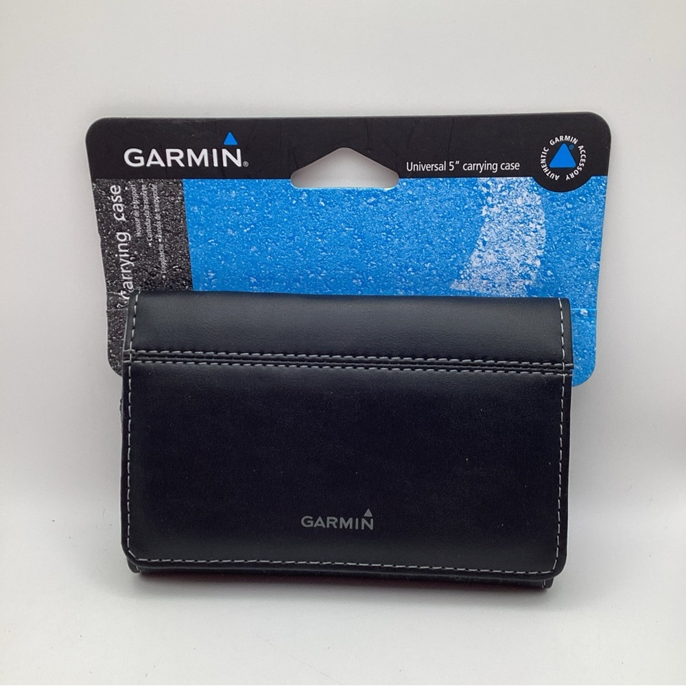 Garmin Black Leather Bi-Fold 5" Universal Travel Ready GPS Carrying Case Only